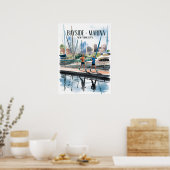 Bayside Marina Jogging Wasserfarbe Poster (Küche)