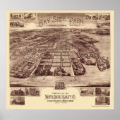 Bayside Park - Queens, NY Panorama Karte - 1915 Poster (Vorne)