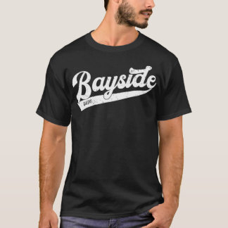 Bayside Queens NYC Typographic Distressed Design  T-Shirt