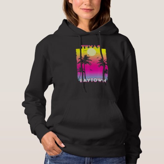 Baytown Texas Tx Summer Vintag Sunset Hoodie (Vorderseite)