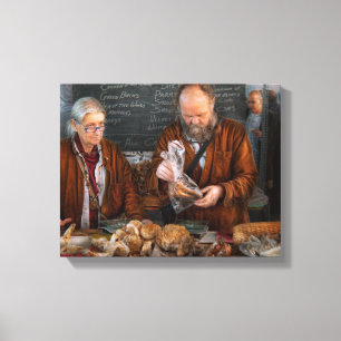 Bazaar - Wir verkaufen frische Pilze Leinwanddruck