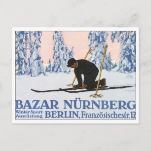Bazar Nurnberg Berlin Vintage Travel Poster Postkarte