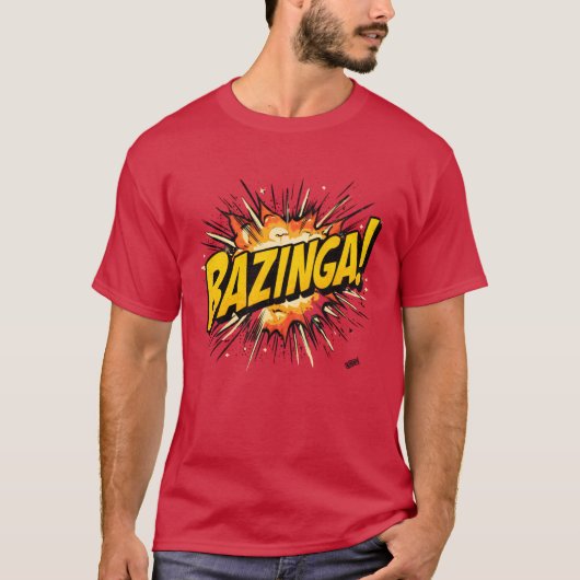 Bazinga! Comic-Style Retro Geek T-Shirt (Vorderseite)