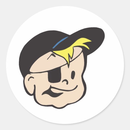 Bazooka Joe Gum Head vinatge logo Runder Aufkleber (Vorderseite)