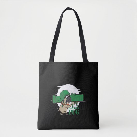 Bazooka Mops Funny Mops Dog Tasche (Vorderseite)