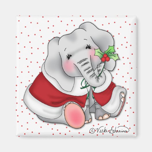 BaZooples Holiday Elephant Magnet (Vorne)