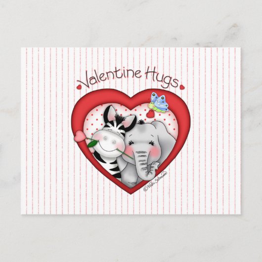 BaZooples "Valentinsgruß umarmt" Postkarte (Vorderseite)