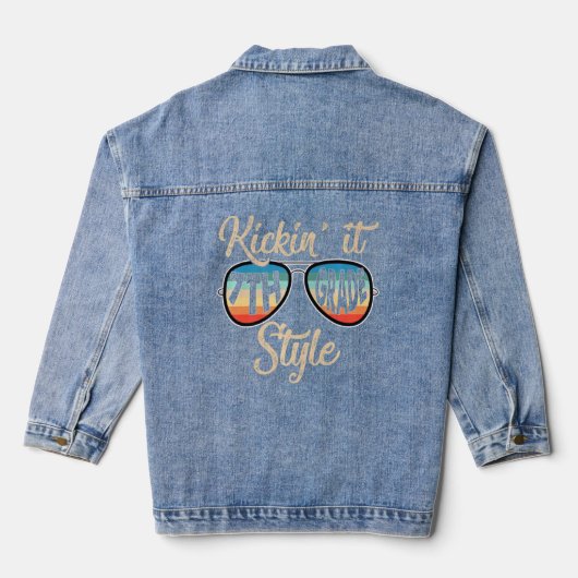 Bb3j Retro Kickin it 7th Grade Style Lehrer Back Jeansjacke (Rückseite)