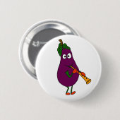 BB Aubergine, die Clarinet-Cartoon spielt Button (Vorne & Hinten)