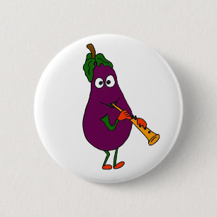BB Aubergine, die Clarinet-Cartoon spielt Button