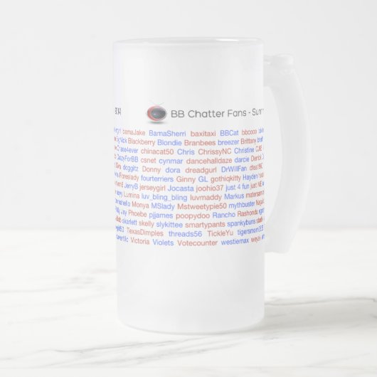 BB Geschnatter-Rollenanruf-Bier-Tasse 2014 Mattglas Bierglas (VorderseiteRechts)