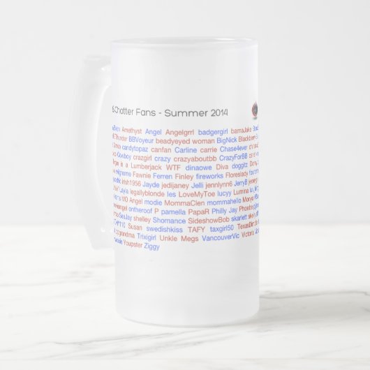 BB Geschnatter-Rollenanruf-Bier-Tasse 2014 Mattglas Bierglas (Vorderseite Links)