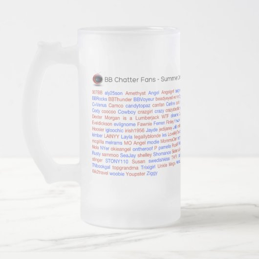 BB Geschnatter-Rollenanruf-Bier-Tasse 2014 Mattglas Bierglas (Links)