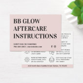 BB GLOW Facial Aftercare Instruction Card (Schreibtisch)