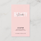 BB Glow Geacial Aftercare Instructions Pink Salon Visitenkarte (Rückseite)