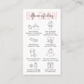 BB Glow Geacial Aftercare Instructions Pink Salon Visitenkarte (Vorderseite)