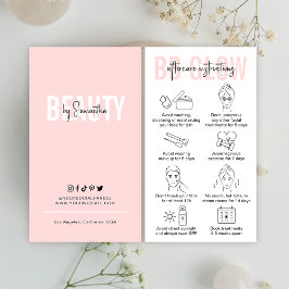 BB Glow Geacial Aftercare Instructions Pink Salon Visitenkarte