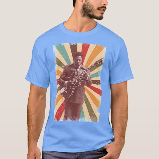 Bb King Vintag Retro-Stil T-Shirt (Vorderseite)