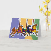 BB- Künstlerisches Karussell Pferde Kunst Karte (Gelbe Blume)