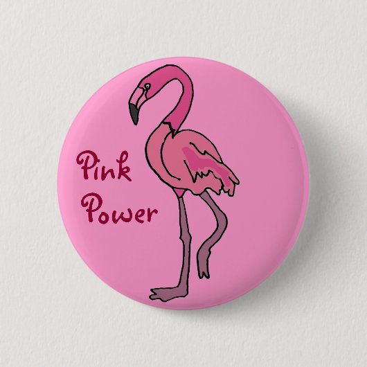 BB rosa Power-Flamingo-Knopf Button (Vorderseite)