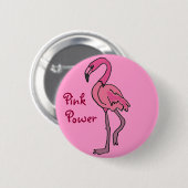 BB rosa Power-Flamingo-Knopf Button (Vorne & Hinten)