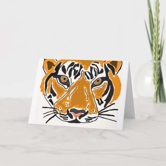 BB Tiger-Cartoon danken Ihnen zu kardieren Dankeskarte (Vorderseite)