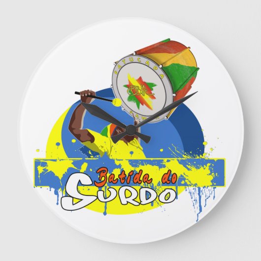 BBaC Shirt Surdo Special K Samba Batucada Brasil Große Wanduhr (Vorderseite)