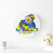 BBaC Shirt Surdo Special K Samba Batucada Brasil Große Wanduhr (Zuhause)