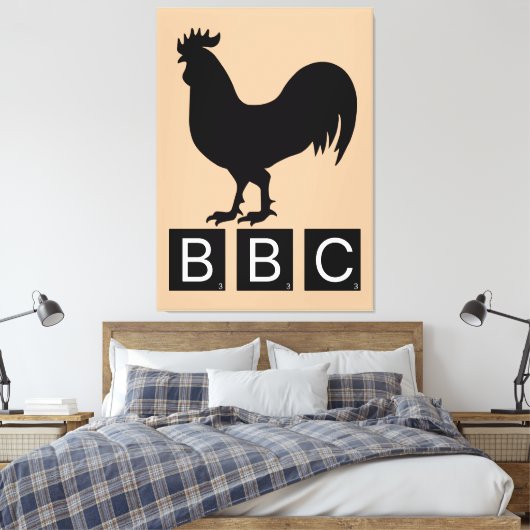 BBC - Big Black Cockerel Leinwanddruck (Insitu (Schlafzimmer))