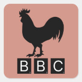 BBC - Big Black Cockerel Quadratischer Aufkleber (Vorderseite)