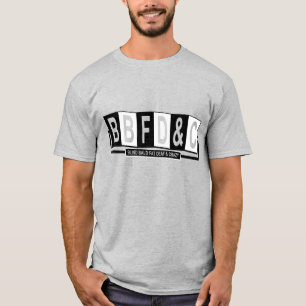 "BBFDnC" Schwarz, in weißem T - Shirt