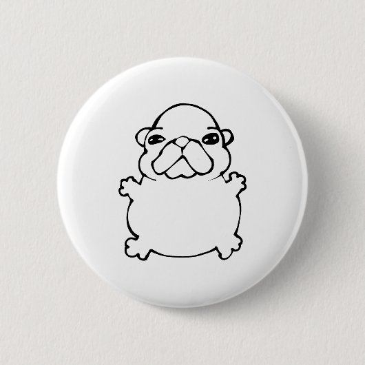 Bble Meme Lustiger Hund Brainrot Wasch meinen Bauc Button (Vorderseite)