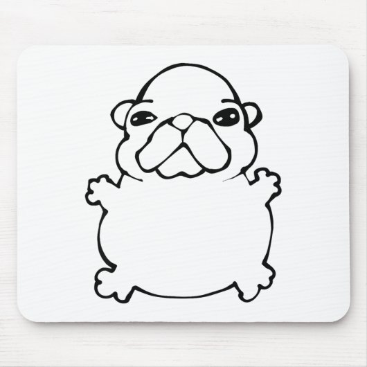 Bble Meme Lustiger Hund Brainrot Wasch meinen Bauc Mousepad (Vorne)