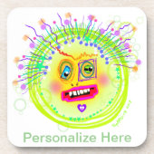 Bble Smile Meemogie Emoji Art Getränkeuntersetzer (Vorderseite)