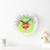 Bble Smile Meemogie Emoji Art Große Wanduhr (Zuhause)