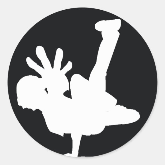 BBOY-Aufkleber weiß Runder Aufkleber (Vorderseite)