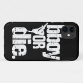 bboy oder die - das beunruhigte Weiß Case-Mate iPhone Hülle (Rückseite (Horizontal))