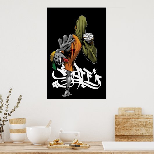 BBOY Pose Poster mit Graf (Küche)