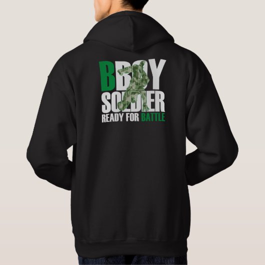 BBoy Soldat-Schwarz-mit Kapuze Sweatshirt (Rückseite)