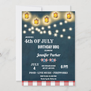 BBQ   4. Juli Geburtstag Einladung