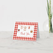 BBQ-Baby-Shower Rustikal Rot Gingham Dankeskarte (Vorderseite)