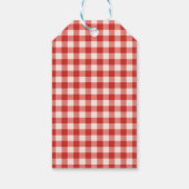 BBQ-Baby-Shower Rustikale Rote Gingham Geschenkanhänger (Rückseite)