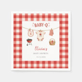 BBQ-Baby-Shower Rustikale rote Gingham Serviette (Vorderseite)