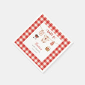 BBQ-Baby-Shower Rustikale rote Gingham Serviette (Ecke)