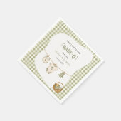 BBQ-Baby-Shower Sage Gingham Rustikal Benutzerdefi Serviette (Ecke)