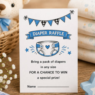 BBQ-Baby-Shower-Windel-Raffelkarte Begleitkarte