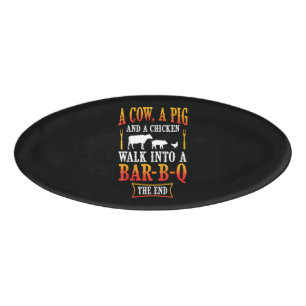 BBQ Barbecue Bbq Witz Geschenk Grill Meister Koc Namenschild