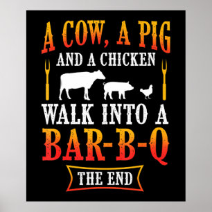 BBQ Barbecue Grillen Joke Gift Grill Master Koch Poster