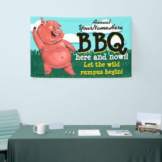 BBQ.Barbecue.Pig Roast.Grill.Cookout.Customizable Banner (Messeveranstaltung)