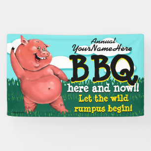 BBQ.Barbecue.Pig Roast.Grill.Cookout.Customizable Banner